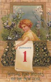 With All Kind Wishes For The New Year 1900s Vintage Postcard Etsy Vintage Happy New Year Vintage Postcard Happy New Year Cards