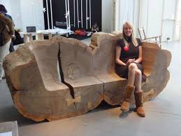 Gigantic Tree Trunk Benches Made From Recovered Elms Pop Up In Stockholm Log Furniture Rustic Furniture Log Chairs