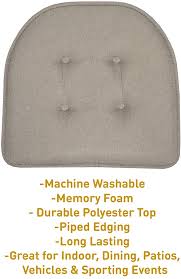 amazon com sweet home collection chair cushion memory foam pads tufted slip non skid rubber back u shaped sweet home collection memory foam pad chair cushions