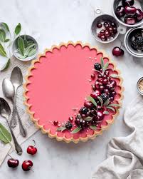 Mei Yee On Instagram Sweet Cherry Tart A Beautiful Day For Tart Making This Tart Is Vegan Gluten Free An Fun Desserts Desserts Easy Impressive Dessert