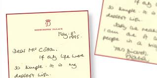 Handwritten letter from Princess Diana in sale - Antique Collecting