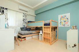 q a 子ども部屋でikeaの2段ベッドをそのまま使わずにl字にした理由 2段ベッド 部屋 子ども部屋