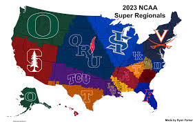 2023 Super Regional Map : rcollegebaseball