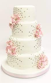 4 Tier Wedding Cake With Gold Sequins And Pink Sugar Flowers Thedanesbakery Wedding Cake Prices Wedding Cake Cookies Cake