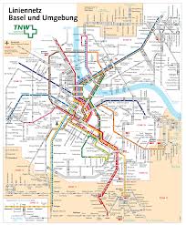 Basel Light Rail And Bus Map Basel Switzerland Mappery Train Map Bus Map Basel
