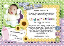 Contoh Tasyakuran Bayi Kartu Bayi Kartu Nama Bayi