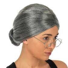 The key to recreate a bun like this one is to do everything slowly and gently. Jujunx Wigs Old Grandma Granny Wig Bun Hair Grand Mother Fancy Dress Costume As The Picture Shows Multicolor Amazon In Toys Games