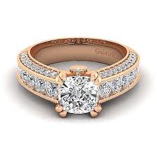 Maybe you would like to learn more about one of these? Vintage Inspired 14k Rose Gold Wide Band Cushion Cut Diamond Engagement Ring Er8747c8k44jj Gabriel Co