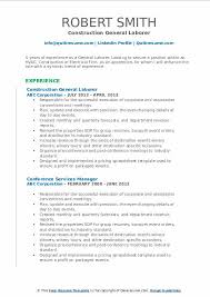 General Laborer Resume Samples Qwikresume