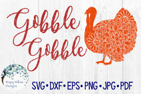 Download Gobble Gobble Turkey Thanksgiving Fall Mandala Cut File Graphic By Wispywillowdesigns Creative Fabrica PSD Mockup Templates