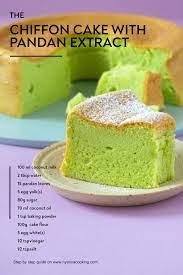 Pandan Chiffon Cake Southeast Asian Recipes Asian Cake Cake Recipes Asian Desserts