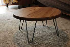 Shop allmodern for modern and contemporary round wood coffee tables to match your style and budget. Rustic Vintage Industrial Wood Round Coffee Table Metal Hairpin Legs Round Wooden Coffee Table Coffee Table Wood Dark Wood Coffee Table