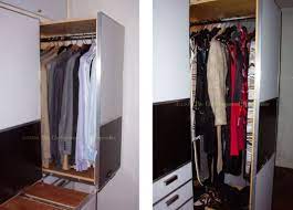 Pull an item from the middle of a stack without it sticking to the rest. Pull Out Clothes Rod Clothes Rack Closet Closet Designs Pull Out Closet