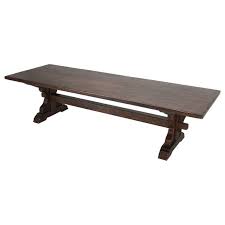 This long unpainted wood rectangle table is perfect for the patio setting. Antique French Oak Trestle Dining Table Seats 12 At 1stdibs