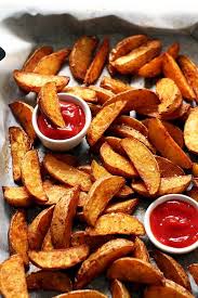 Perfect Crispy Baked Potato Wedges Little Vienna Recipe Crispy Baked Potatoes Potato Wedges Baked Potato Wedges