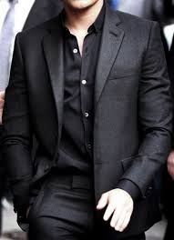 Black And Grey Dress For Men Nothing Says Power Like An All Black Suit Fifty Shades Of Grey In Theaters Valentine S Day Mens Outfits Mens Fashion Edgy Well Dressed Men