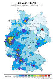 Bundesrepublik deutschland) ist ein bundesstaat in mitteleuropa. Map Showing The Population Density Of Germany Karte Deutschland Deutschland Karte Bundeslander Karte Bundeslander