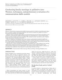 If you want to teach your children how to read then word families are a good place to start. Pdf Conducting Family Meetings In Palliative Care Themes Techniques And Preliminary Evaluation Of A Communication Skills Module