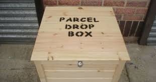Parcel Safe Drop Box Lockable Solid Wood Various Sizes Solid Parcel Drop Box Drop Box Ideas Diy Mailbox