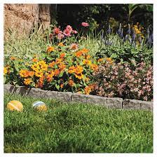 Each edging piece includes stakes for anchoring with no digging necessary! Suncast Greystone Resin Lawn Edging Pack Of 10 Bse10tg Rona