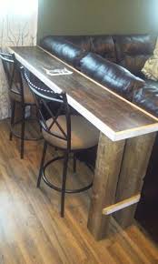 My table top slab is 16″ deep by 6′ wide. Basement Bar Ideas If You Want To Decorate Your Basement Then You Must Know That There Are Some Cool Baseme Behind The Couch Bar Table Couch Bar Table Decor