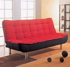 Futons are versatile to furnish your home and office space. Sofa Bed In Red And Black Cover Combination By Coaster 300158