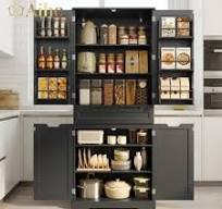 RealRooms Tindall 2 Door Kitchen Pantry Cabinet, Gray Oak