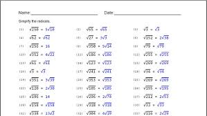 Simplify Radicals Worksheet For Windows 8 And 8 1