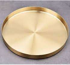 Gold circle coffee table tray. Buy Gold Round Storage Trays Stainless Steel Metal Presentation Plates Decorative Storage Organizer Serving Tray For Jewelry Cosmetic Kitchen Tableware Simple Round Storage Dish Online In Turkey B0816vfrx2