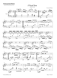 I Need You Bts Stave Preview 1 I Need You Bts Piano Sheet Music Piano Sheet