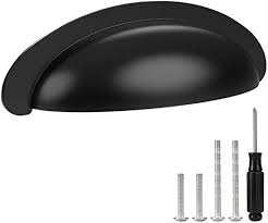 10 Pack Cabinet Handles Voolan 3 Inch Hole Center Black Cabinet Pulls Modern Euro Style Kit Cabinet Handles Kitchen Cabinet Styles Kitchen Cabinet Hardware
