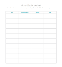 Free 6 Wedding Guest List Samples In Pdf Word