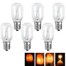 Youoklight 6pcs Pack Salt Lamp Light Bulbs 15w E12 Socket Long Lasting Incandescent Light Bulbs
