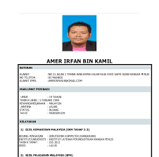 Contoh resume bahasa melayu by universiti malays. Contoh Resume Mohon Kerja Bahasa Melayu