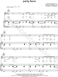 Check spelling or type a new query. Billie Eilish Party Favor Sheet Music In C Major Transposable Download Print Sku Mn0195325