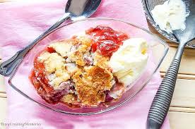 Top with some keto vanilla ice cream or some lightly sweetened whipped cream. Strawberry Rhubarb Dump Cake Recipe