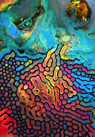 Millefiori No 01 2012 Ferrofluid Is A Magnetic Hydrophobic Liquid That Forms Colorful Curves And Channels When Deposited Onto A M Colorful Art Art Painting
