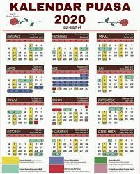 Selain puasa fardhu ramadhan, umat islam juga boleh melakukan ibadat puasa sunat. Jadual Puasa 2020 Warna Kt19b Rayhar Travels 1437h Facebook