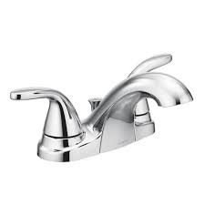 Temperatures can be adjusted by controlling the volume of water flowing through each water line with the handles. Moen Adler Two Handle 4 Centerset Bathroom Faucet At Menards