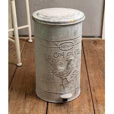 Dual compartment stainless steel 16 gallon motion sensor trash can. Farmhouse Style Rooster Trash Bin