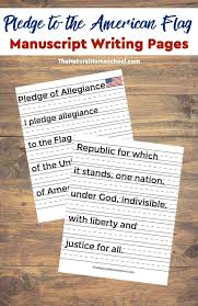 Has your child memorized the pledge of allegiance? Tour Of The Usa Free Printable Manuscript Pledge Of Allegiance Pages Homeschool Giveaways