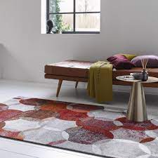 Christian fischbacher, interfloral multi 9051. Esprit Kurzflor Teppich Modernina Rot Grau Outlet Teppiche