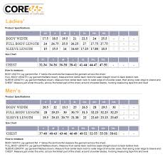 Core 365 Size Chart