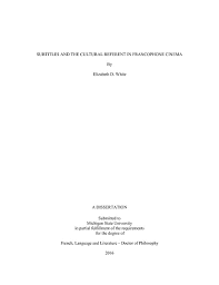 Le bâtiment de la résidence est idéalement situé au milieu de la presqu'île, et à 3 minutes à pied de la grande plage. Subtitles And The Cultural Referent In Francophone Cinema By Elizabeth D White A Dissertation Submitted To Michigan State Univ