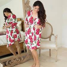 Posh Peanut Mommy Robe Dolce Red Rose Lagoon Baby Bamboo Ladies Robes Canada