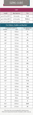 size chart for all see kai run shoes toddler shoes baby