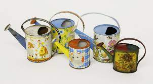 5 out of 5 stars. Vintage Tin Watering Cans Collection Of Five Vintage Tin Watering Cans Rafael Osona Auctions Nantucket Ma
