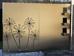 Paras Sischtschutzwand Edelstahl Motiv Pusteblume 3 Quadrate Sichtschutz Gartensichtschutz Cortenstahl