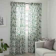 alpklover curtains 1 pair white dark green 57x98 ikea groene gordijnen gordijn ideeen gordijnen