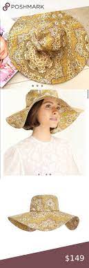 Zimmerman Olive Paisley Print Wide Brim Sun Hat Wide Brim Sun Hat Paisley Print Sun Hats